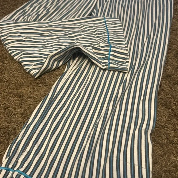 DKNY Blue Green Striped Sleep Pants Size Medium